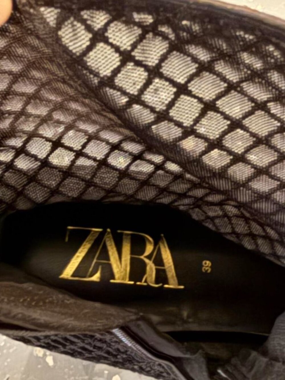Zara black lace up boots with a chunky heel - Picture 3 of 6